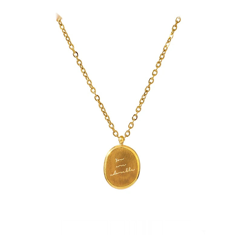 Round modern statement collar pendant necklace - product image