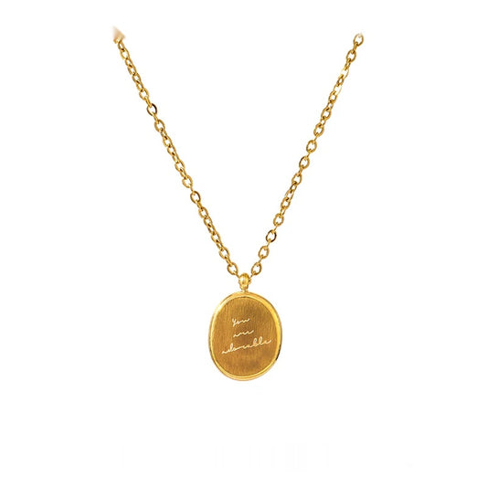 Round modern statement collar pendant necklace - product image