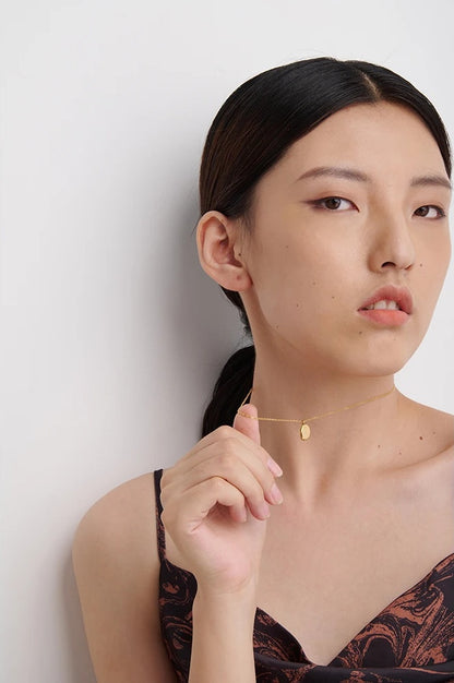 Round modern statement collar pendant necklace - product image