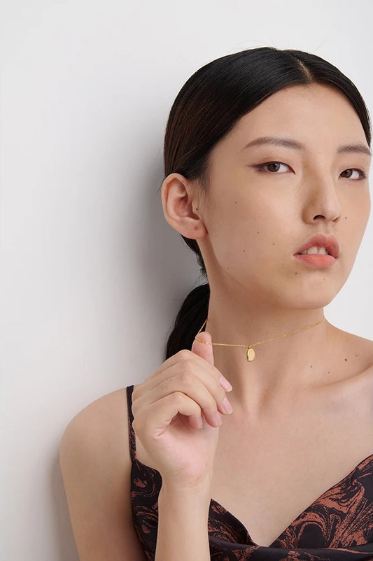 Round modern statement collar pendant necklace - product image