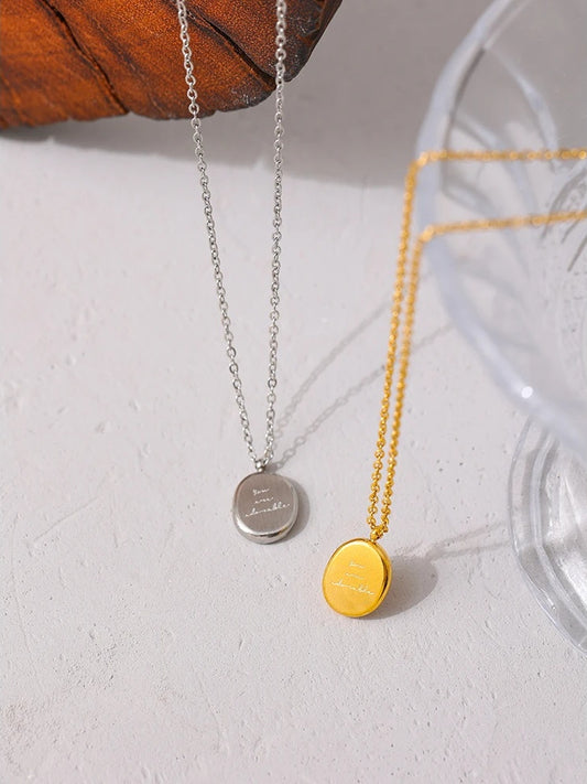 Round modern statement collar pendant necklace - product image