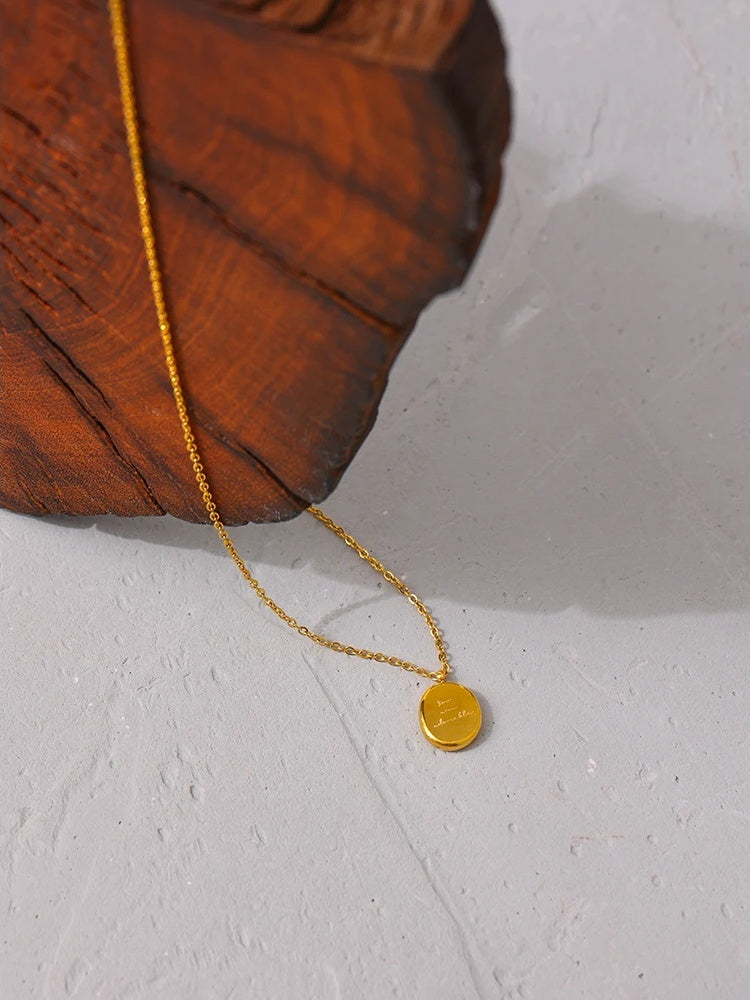 Round modern statement collar pendant necklace - product image