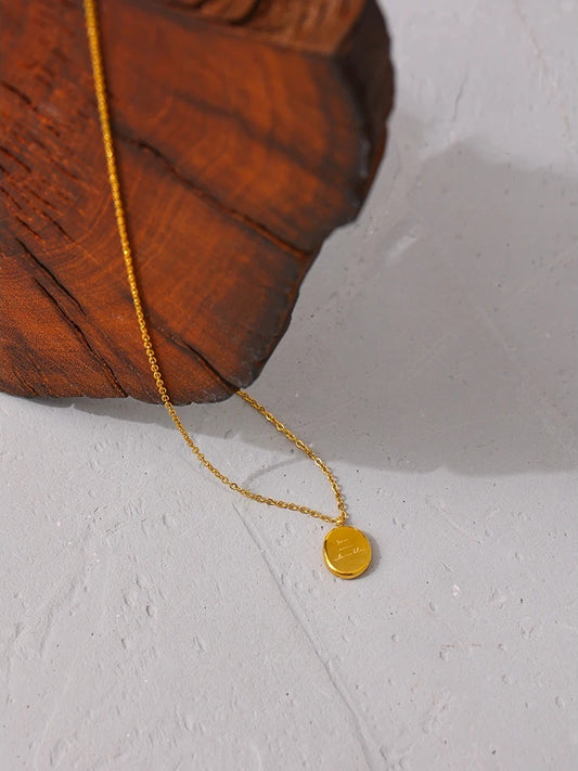 Round modern statement collar pendant necklace - product image