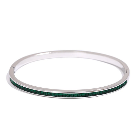Round square colorful cubic zirconia fashion bracelet - product image