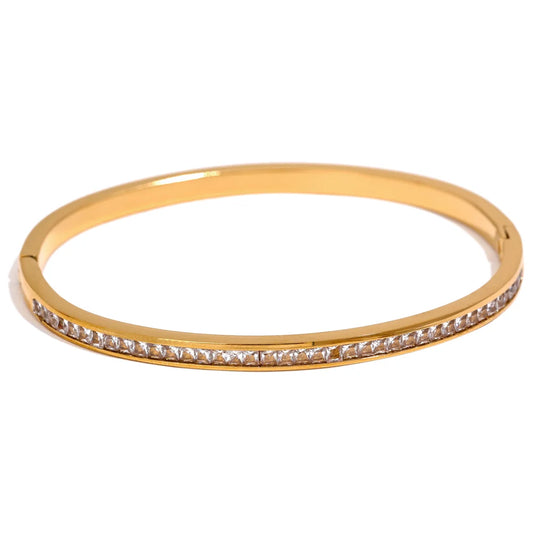 Round square colorful cubic zirconia fashion bracelet - product image