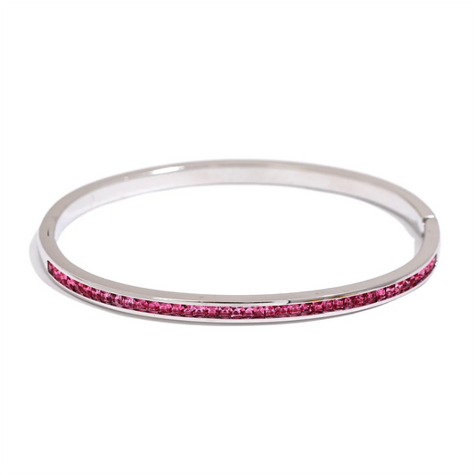 Round square colorful cubic zirconia fashion bracelet - product image