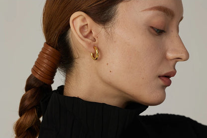 Round star cubic zirconia hoop earrings women - product image