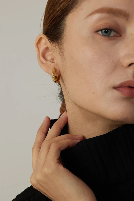 Round star cubic zirconia hoop earrings women - product image