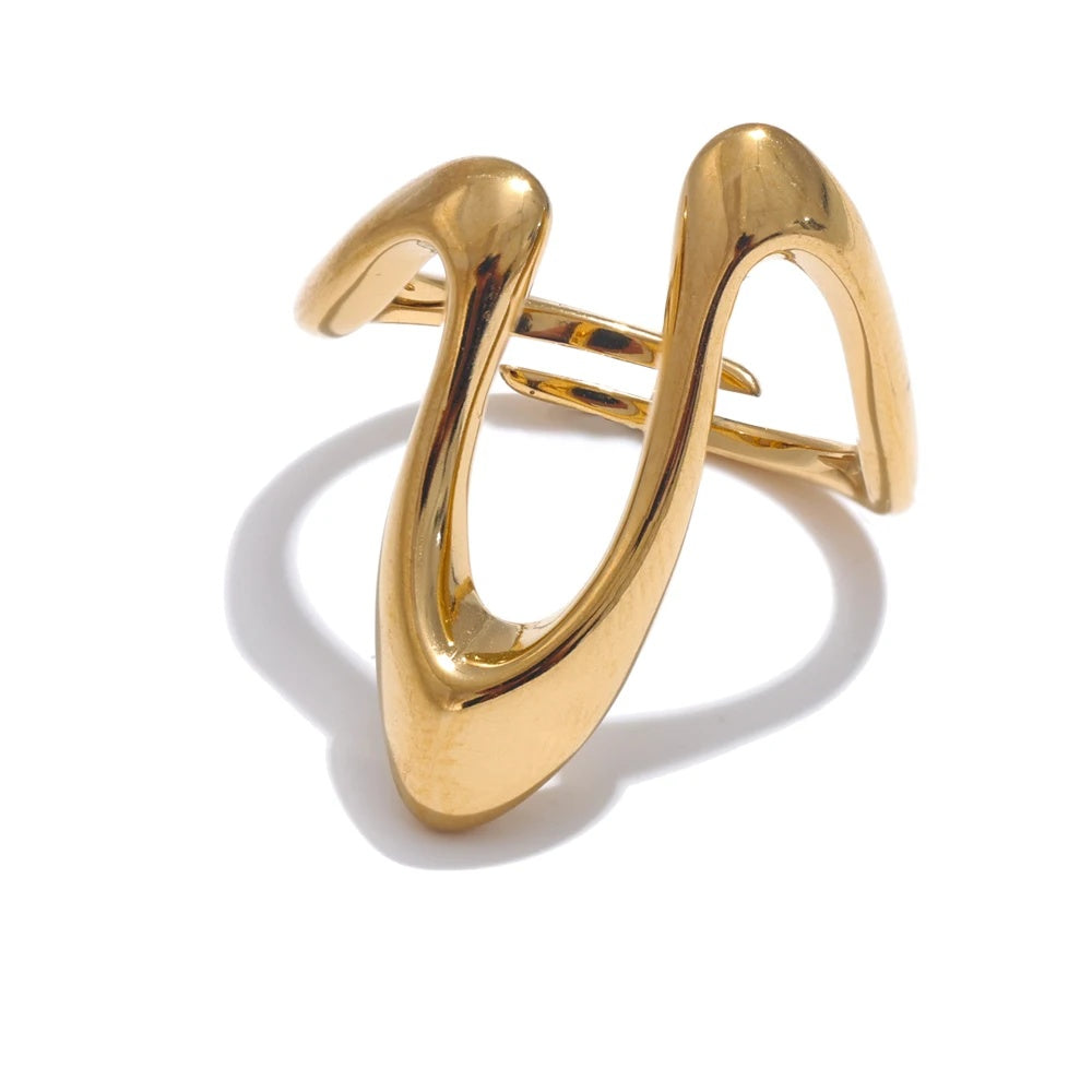 Rust proof u shape adjustable minimalist ring - product image