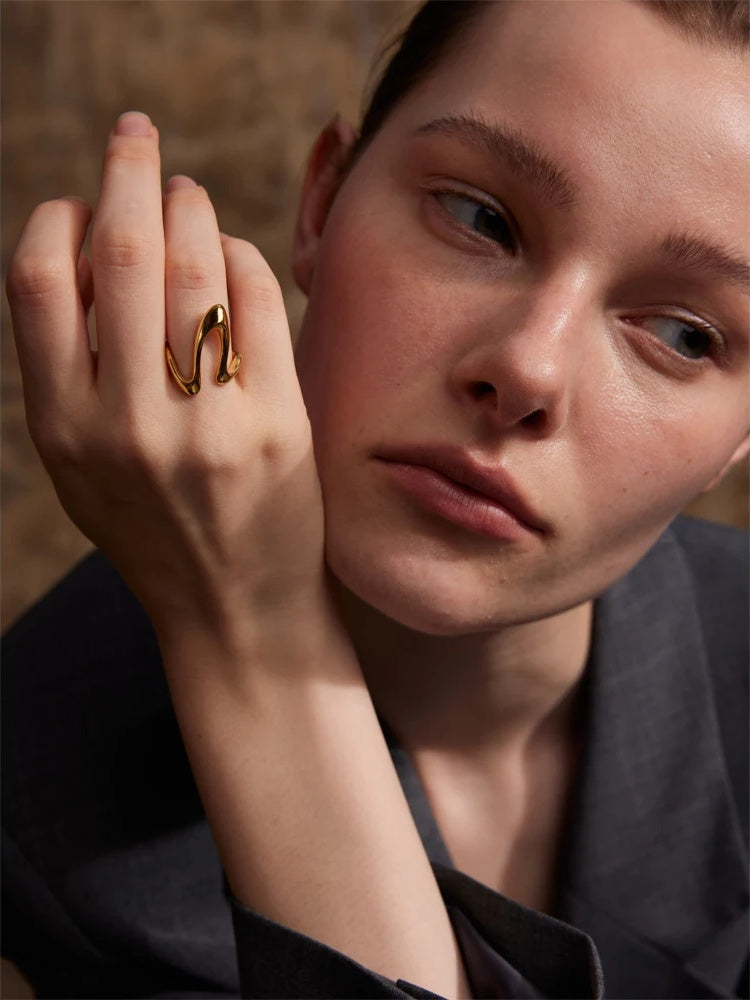 Rust proof u shape adjustable minimalist ring - product image