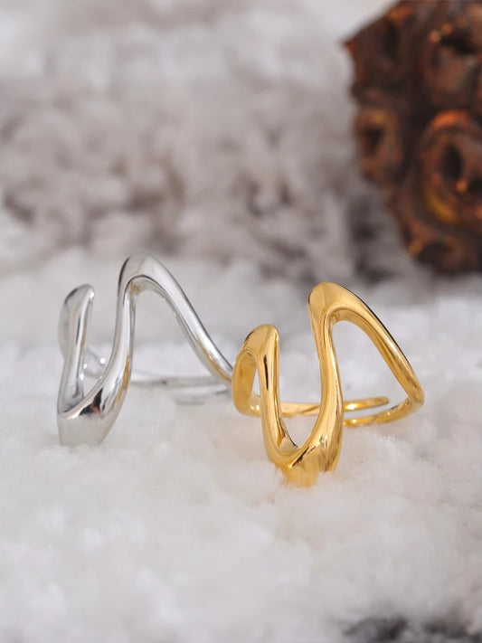 Rust proof u shape adjustable minimalist ring - product image