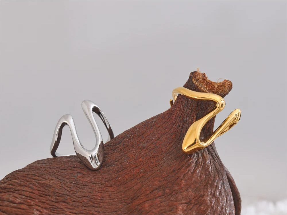 Rust proof u shape adjustable minimalist ring - product image