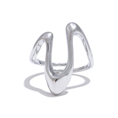 Rust proof u shape adjustable minimalist ring - product image