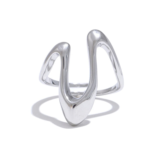 Rust proof u shape adjustable minimalist ring - product image