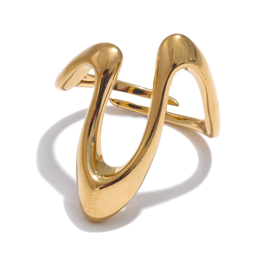 Rust proof u shape adjustable minimalist ring - product image