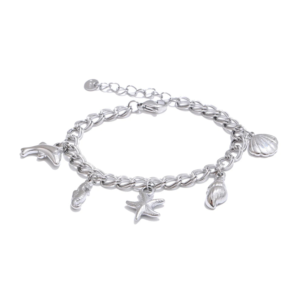 Seashell conch starfish jewelry set - product image
