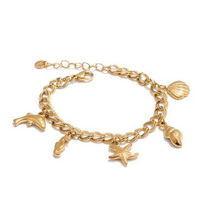 Seashell conch starfish jewelry set - product image