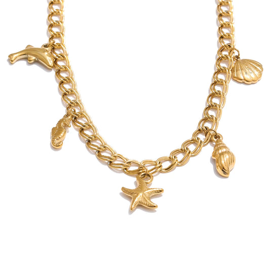 Seashell conch starfish jewelry set - product image