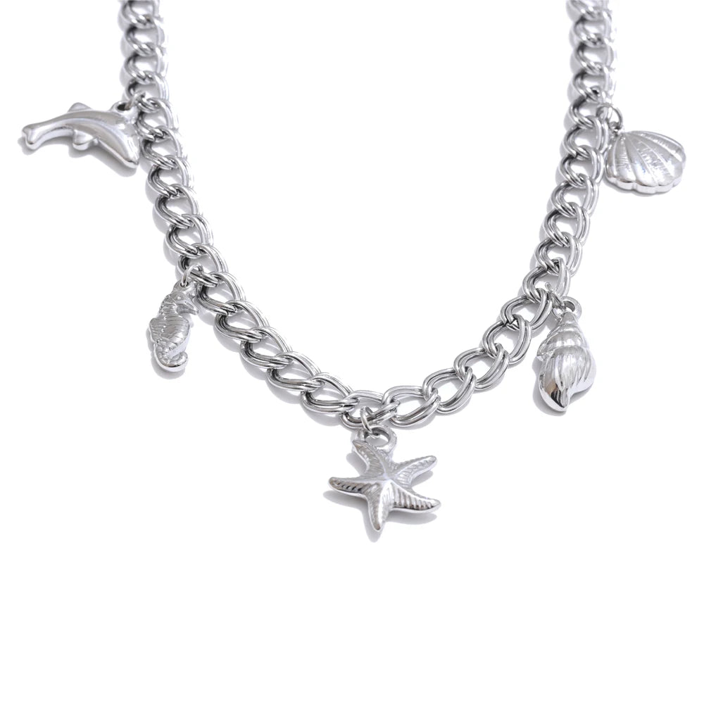 Seashell conch starfish jewelry set - product image