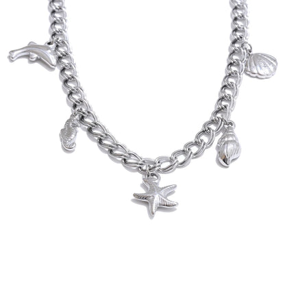 Seashell conch starfish jewelry set - product image