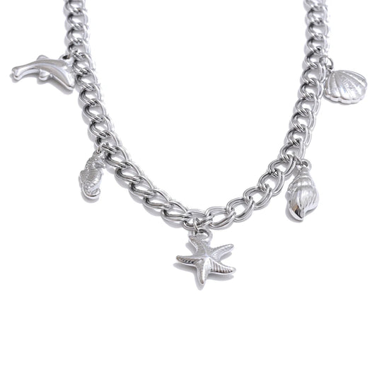 Seashell conch starfish jewelry set - product image