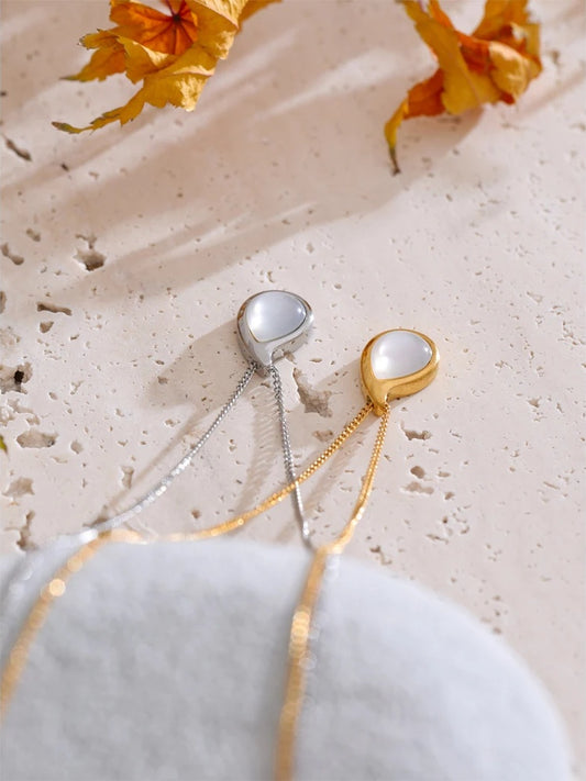 Shell casting water drop pendant necklace - product image
