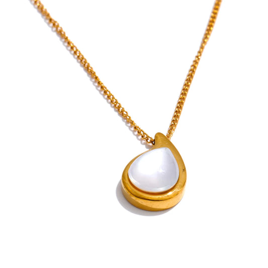 Shell casting water drop pendant necklace - product image