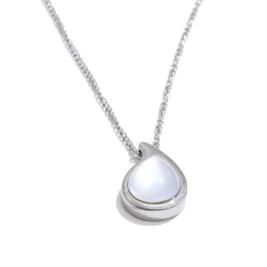 Shell casting water drop pendant necklace - product image