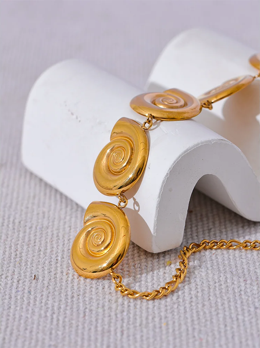 Shell chain drop necklace bracelet jewelry set women - product image