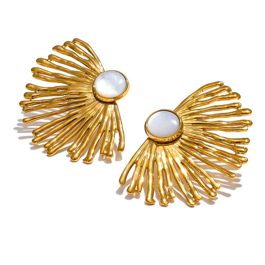 Shell charm hyperbole stud earrings - product image