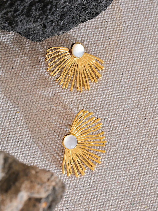 Shell charm hyperbole stud earrings - product image