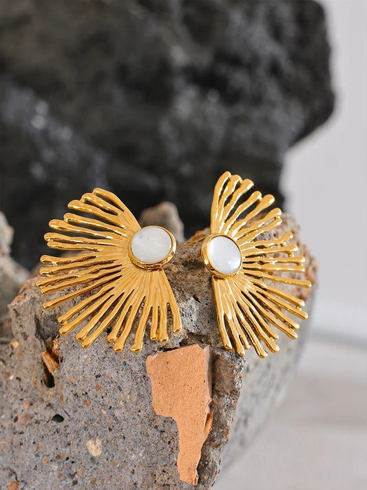 Shell charm hyperbole stud earrings - product image