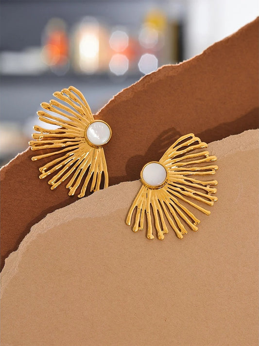 Shell charm hyperbole stud earrings - product image