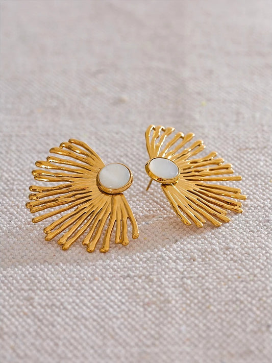 Shell charm hyperbole stud earrings - product image