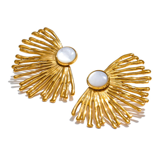 Shell charm hyperbole stud earrings - product image