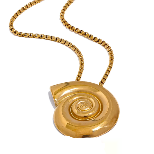Shell conch snail pendant earrings set - product image