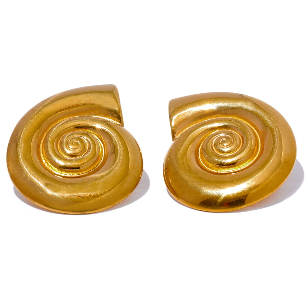 Shell conch snail pendant earrings set - product image