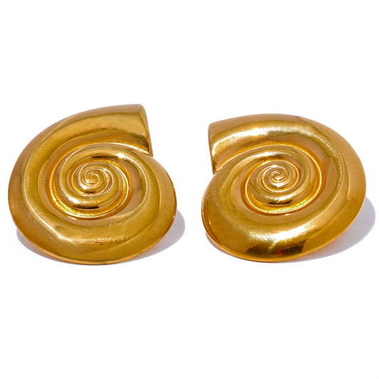 Shell conch snail pendant earrings set - product image