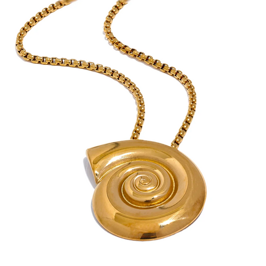 Shell conch snail pendant earrings set - product image