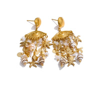 Shell Conch Starfish Dangle Summer Earrings