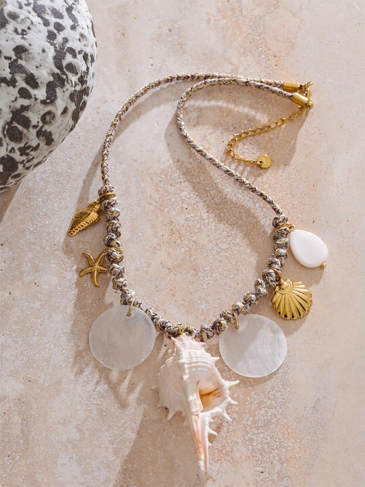Shell conch starfish pendant necklace - product image