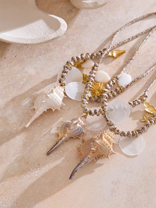 Shell conch starfish pendant necklace - product image