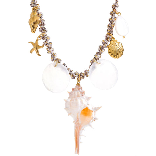 Shell conch starfish pendant necklace - product image