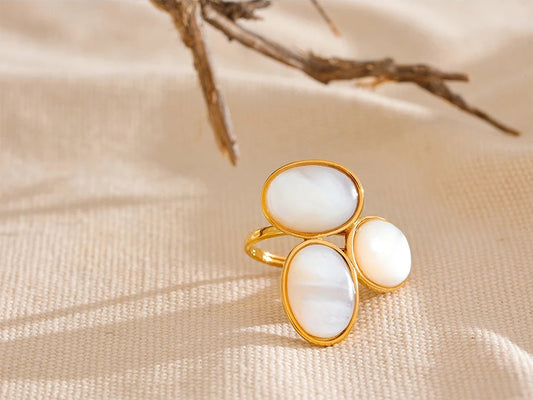 Shell flower adjustable abstract casting ring - product image
