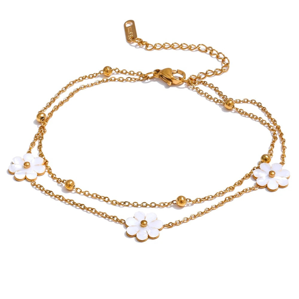 Shell flower double layer chain necklace set - product image