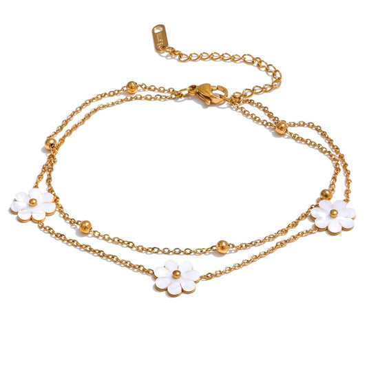 Shell flower double layer chain necklace set - product image