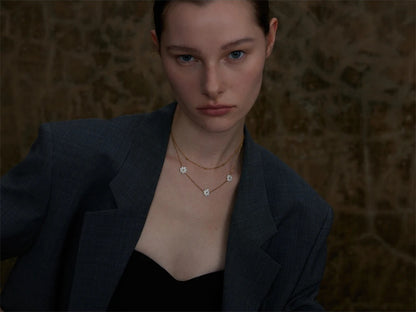 Shell flower double layer chain necklace set - product image