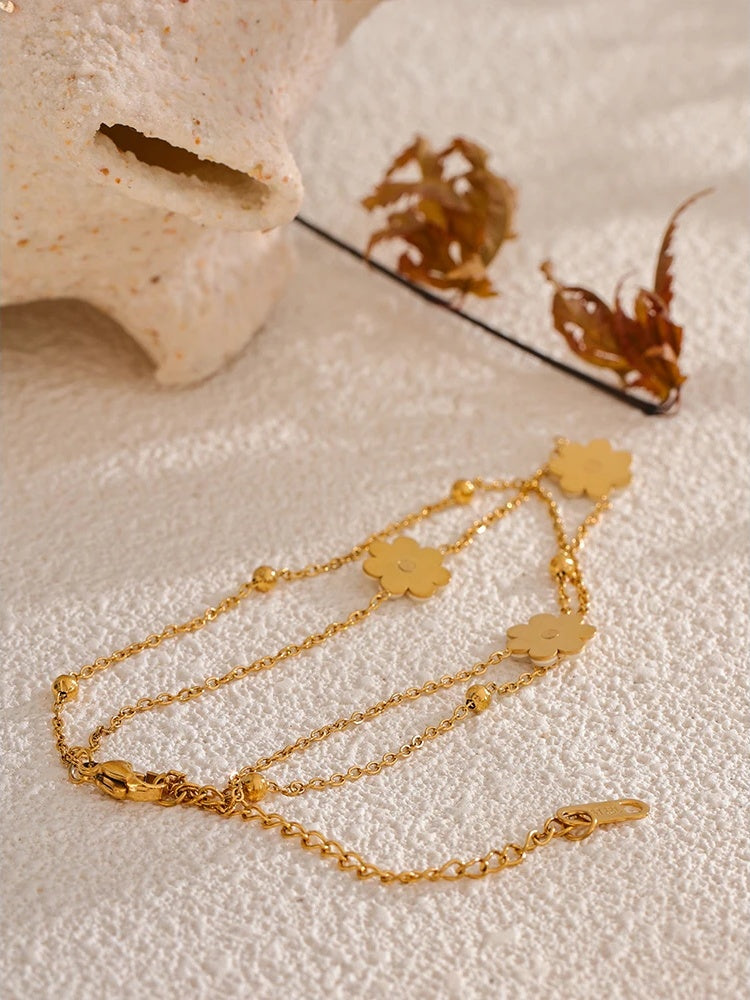 Shell flower double layer chain necklace set - product image