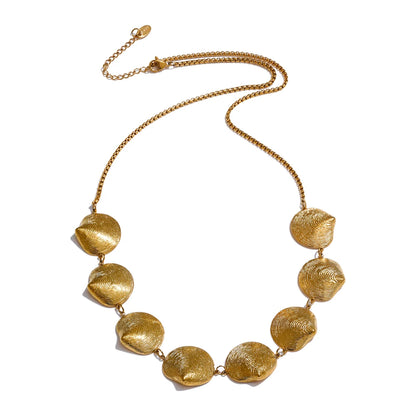 Shell gold color waterproof earrings necklace set - product image