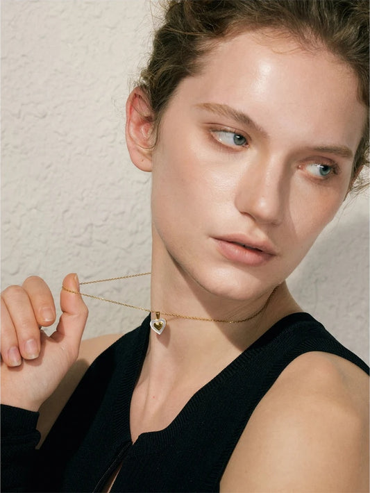 Shell heart love chic pendant necklace - product image